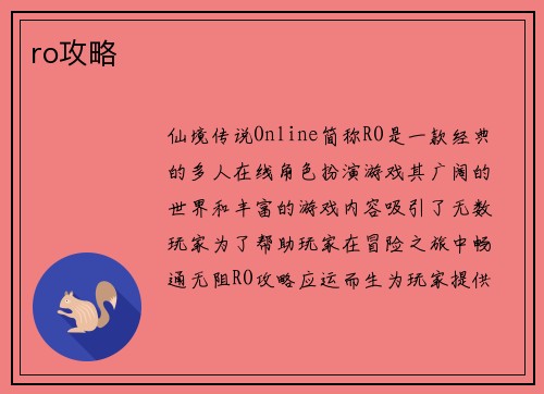 ro攻略